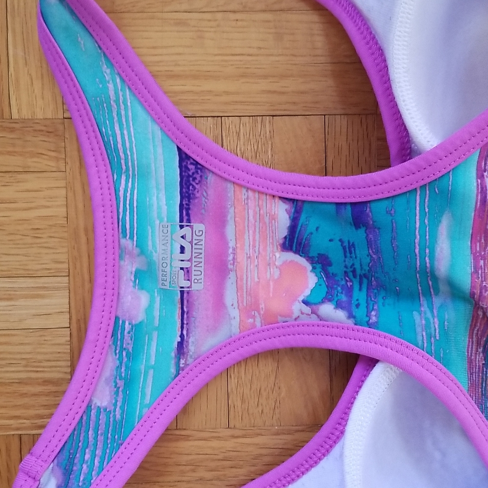 FILA Sport Running Racerback Bra with Bright Pattern - Picture 5 of 5